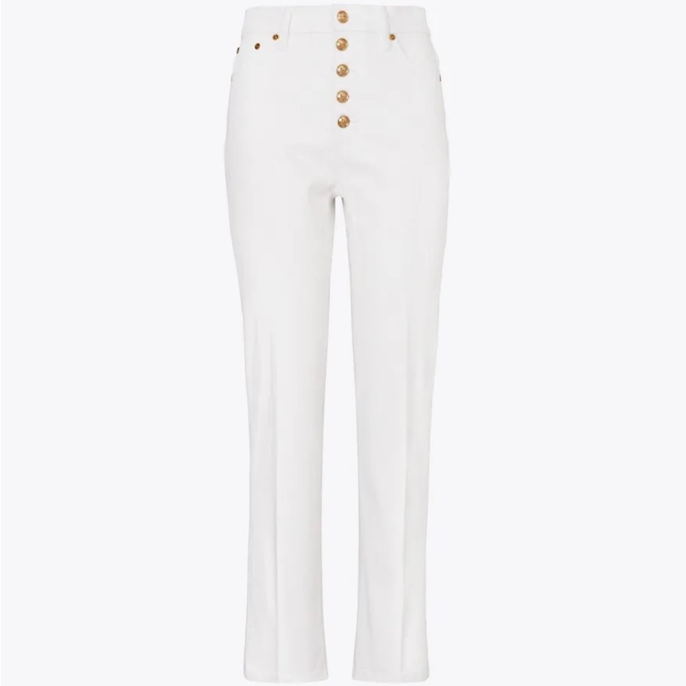 Tory Burch Button Fly white Jeans